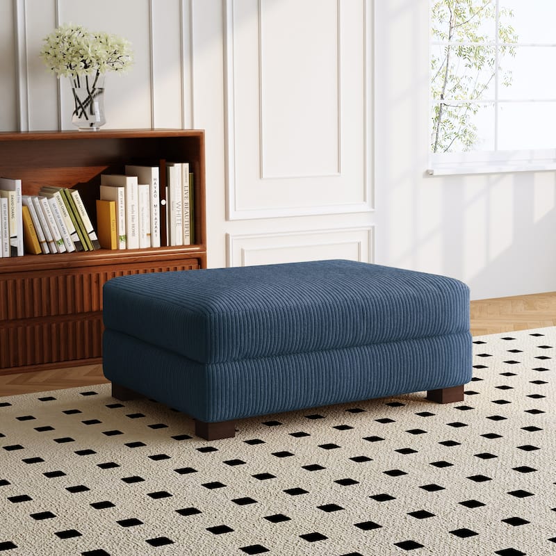 Sofa Corduroy Ottoman with Soild Wood - Navy