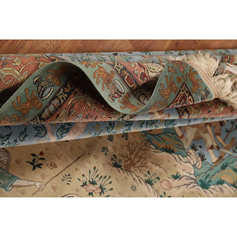 Vegetable Dye Tabriz Persian Vintage Rug Hand-Knotted Wool Carpet - 5'9" x 9'2"