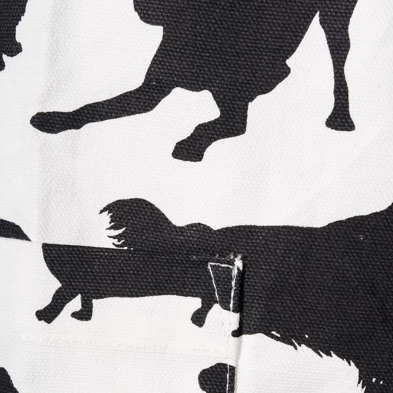35 Black White Dogs Silhouette Printed Chef Kitchen Apron with Pockets