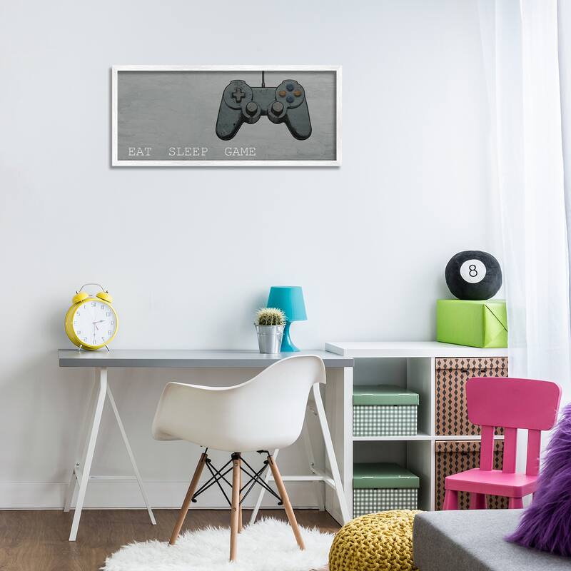 Stupell Eat Sleep Game Hobby Framed Giclee Art Design By Kim Allen