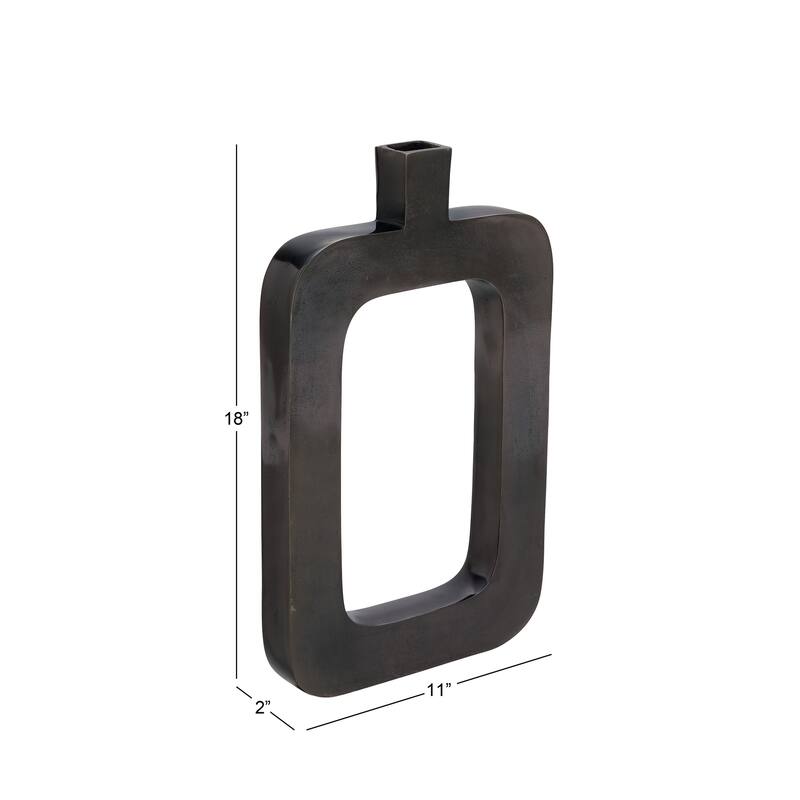 Aluminum Metal Vase - Black - Roche River Decor