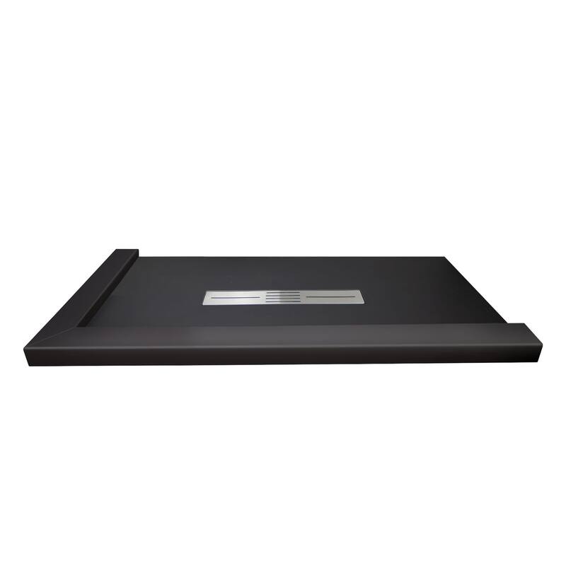 Transolid FZSDT4836C 47-3/16" x 36-1/2" Rectangular Shower Base with - Black