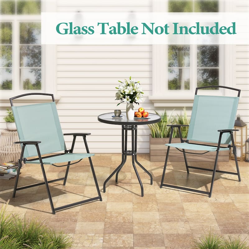 Outdoor Patio Portable Folding Chairs Club Chairs with Armrest - See Picture