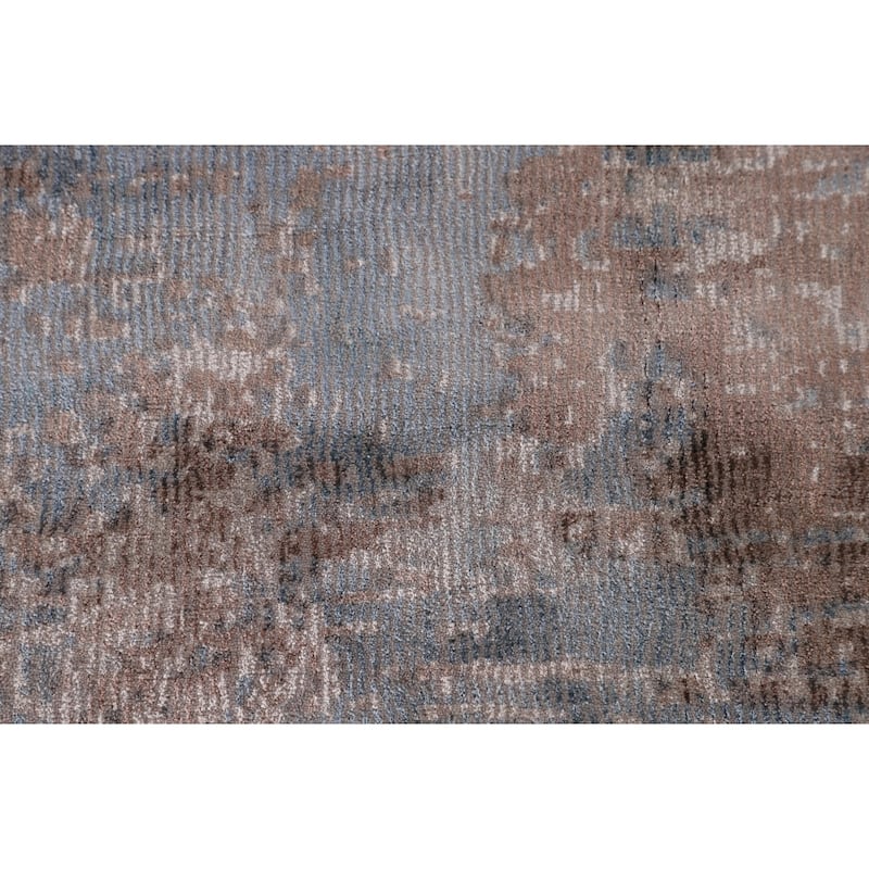 Abstract Modern Area Rug Hand-Knotted Wool Carpet - 5'3" x 6'10"