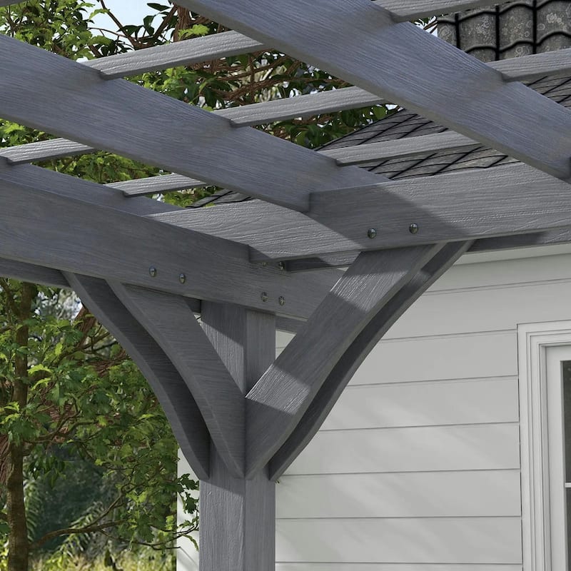 12'x10' Wooden Pergola,Outdoor Grape Gazebo for Garden,Patio,Backyard