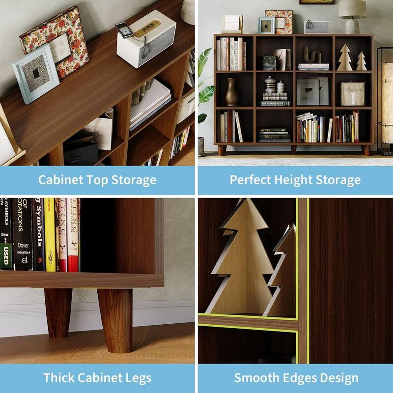 12 Cube Bookcase, Open Bookshelf Storage Organizer for Home Office Living Room Bedroom