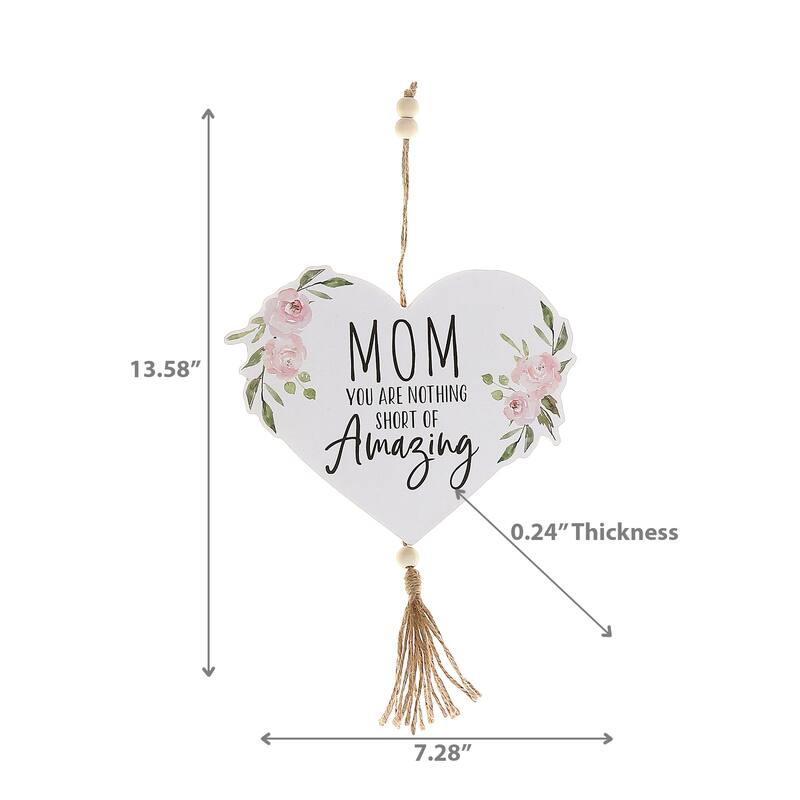 Wood Heart Shaped Hanger Moms Amazing - Set of 2