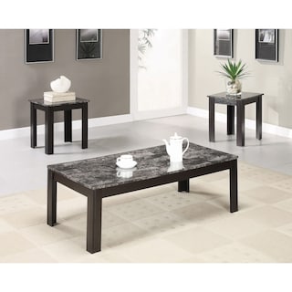 Rhodes 3-piece Faux Marble Top Coffee Table Set