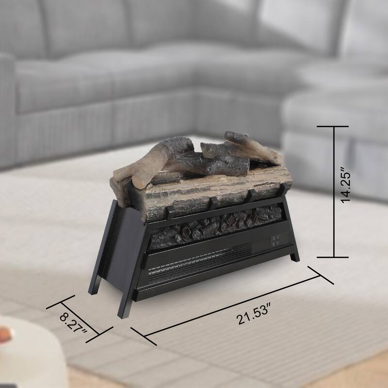 23" Infrared Electric Fireplace Log Set Insert, 1500W Heater for Indoor Use with Realistic Flame Effect and Remote Control