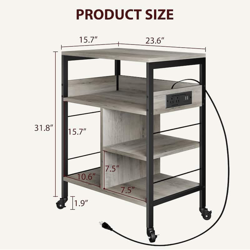 Farmhouse Movable File Cabinet Printer Stand for Home Office