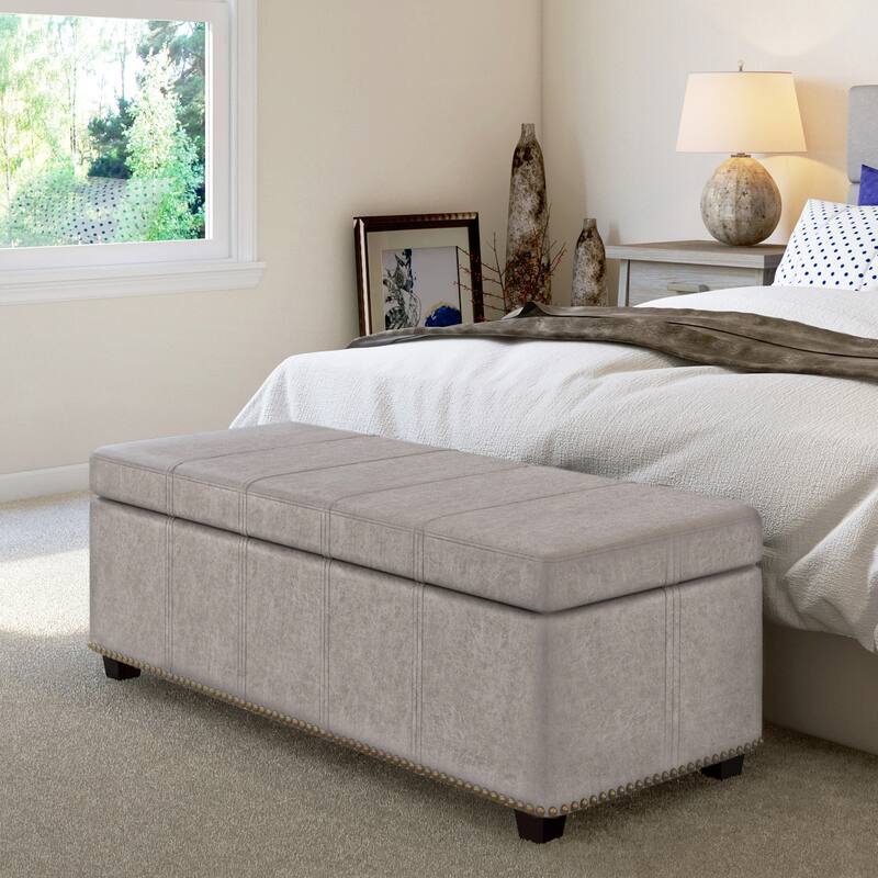 WYNDENHALL Stanford Upholstered Storage Ottoman