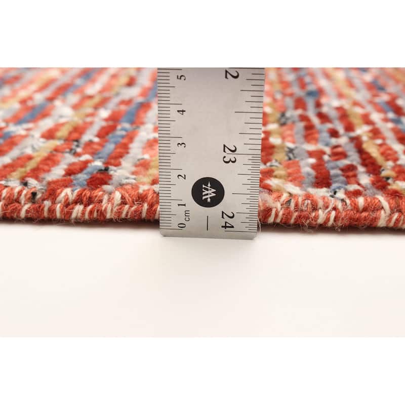 ECARPETGALLERY Hand-knotted Silk Shadow Red Silk, Wool Rug - 2' 7" x 8'