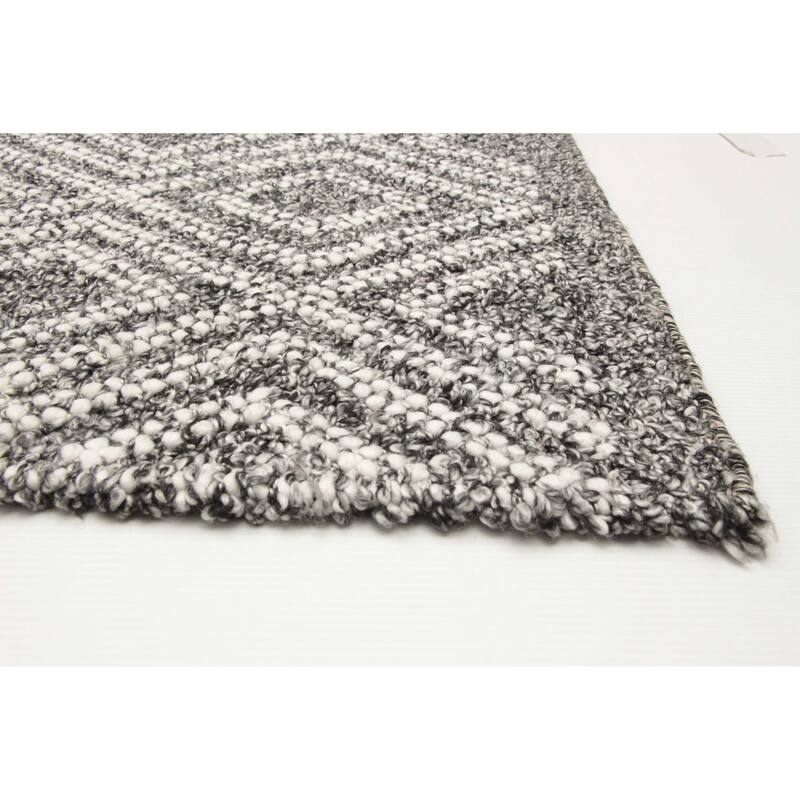 ECARPETGALLERY Braid weave Sienna Black Wool Rug - 5'0 x 7'9