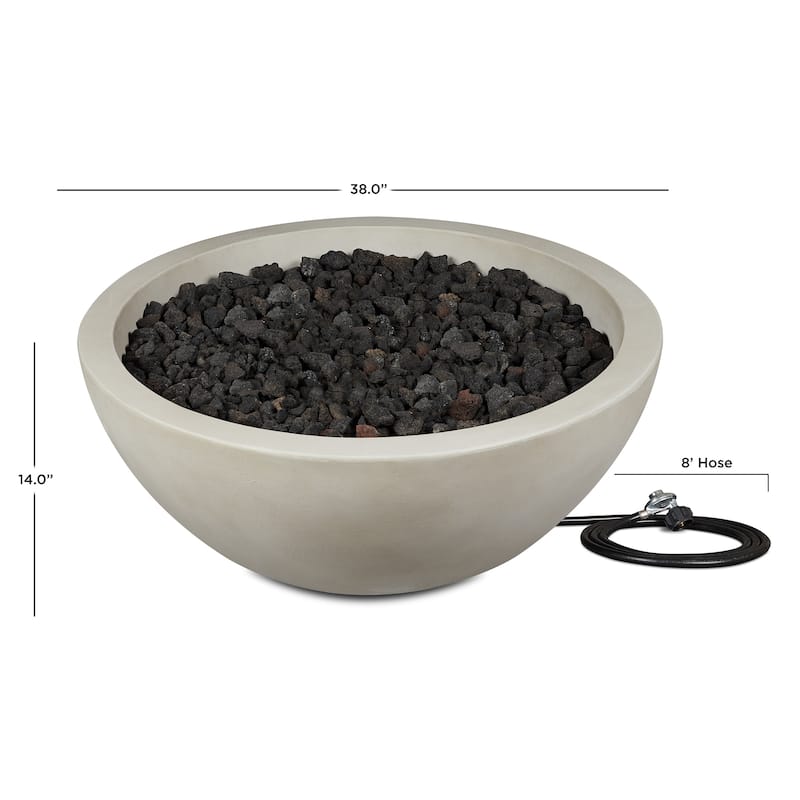 Alta Medium Propane Fire Bowl in Fog by Jensen Co