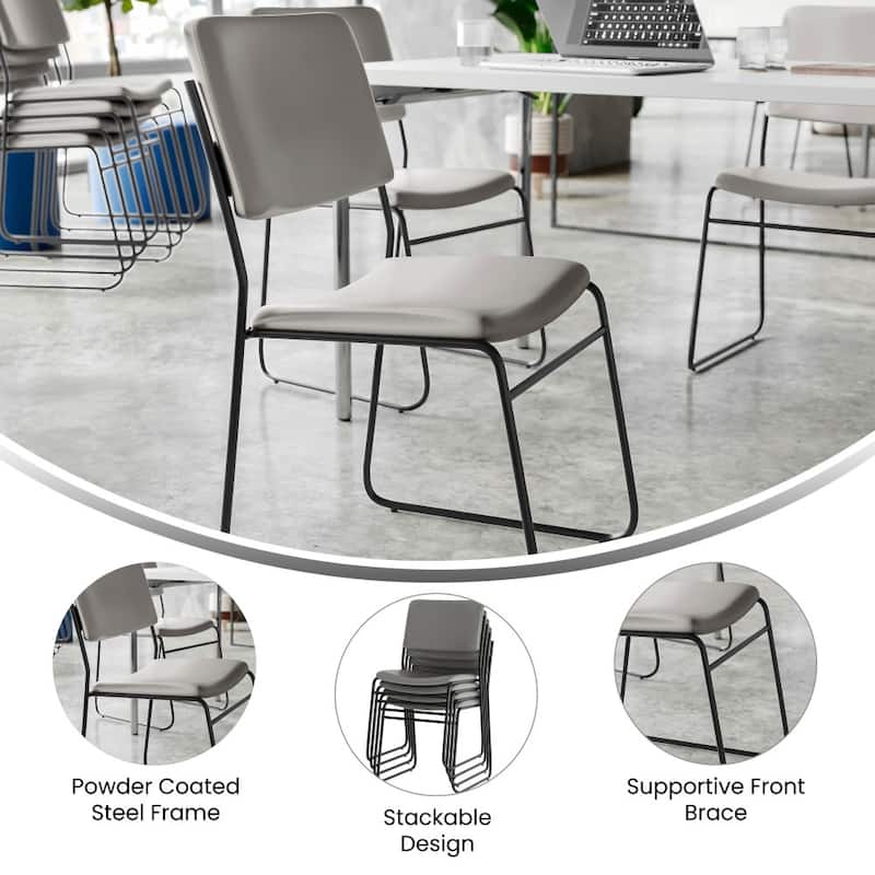 500 lb. Capacity High Density Stacking Chair with Sled Base - 23"D x 18.75"W x 32.25"H