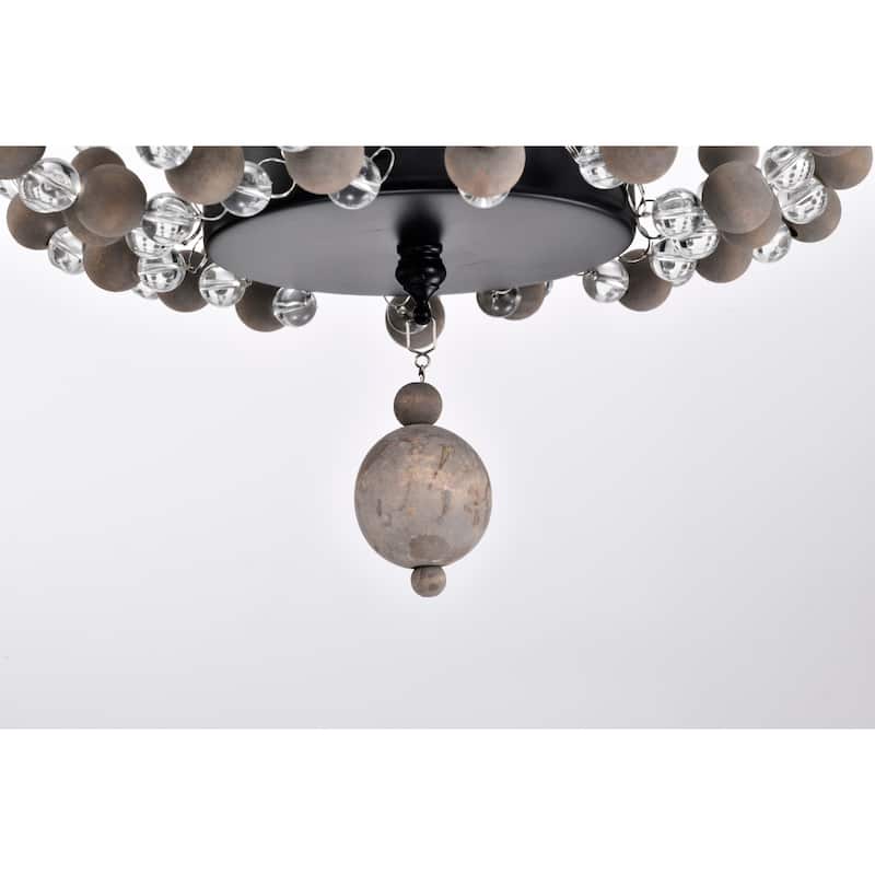 Valentina 12 Inch Bohemian Bead Semi Flush Mount 3-Light