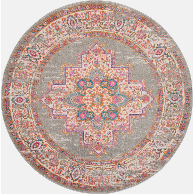 Porch & Den Dobbin Vintage Persian Medallion Farmhouse Area Rug