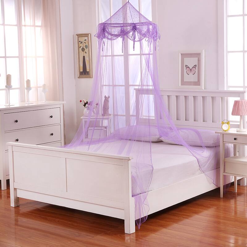 Buttons and Bows Kids' Collapsible Hoop Sheer Bed Canopy