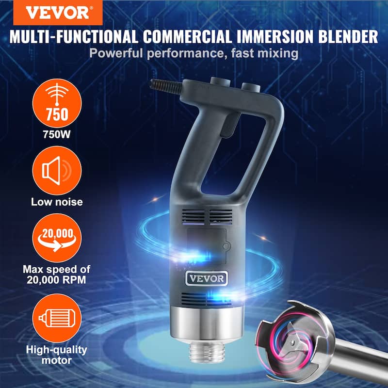 VEVOR Commercial Immersion Variable Speed Blender, Heavy Duty Hand Mixer