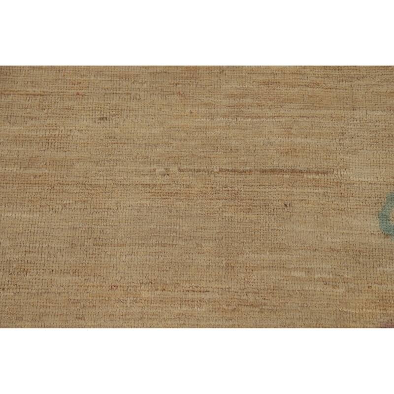 Hand Knotted Oriental 100% Wool Carpet Traditional Floral Beige & Ivories Art Deco Area Rug - 13' 5'' X 9' 8''