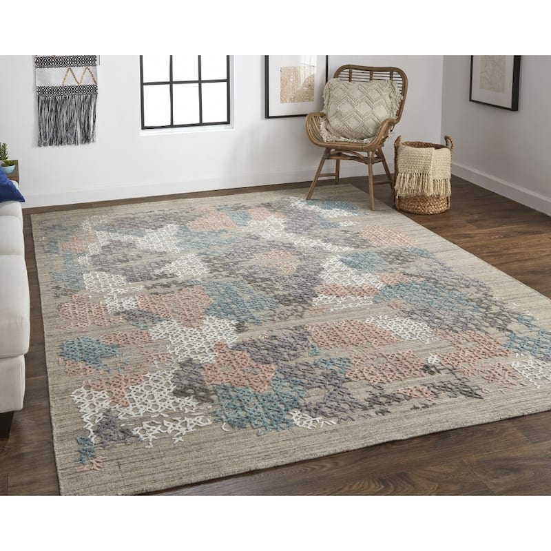 Xuna Distressed Abstract Woven Area Rug By HomeRoots - 180