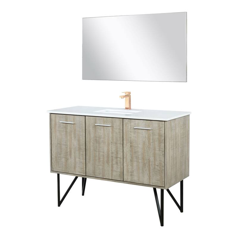 Lancy Bath Vanity with Cultured Marble Top, Sink, Mirror and Faucet