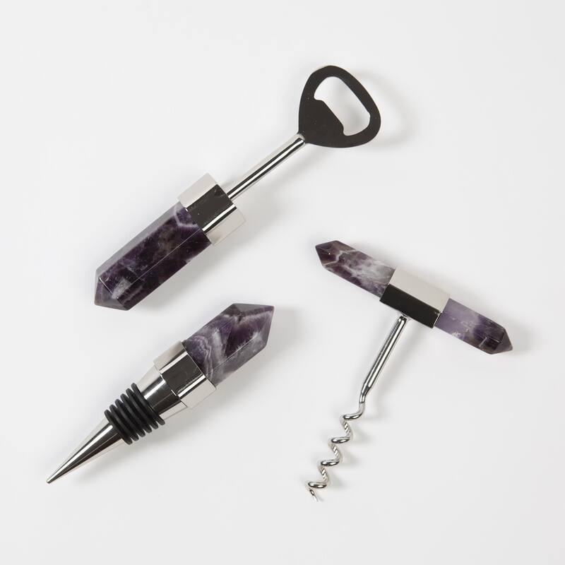 Emporium Home Amethyst Wine Stopper - 4.75"L x 1"W x 1"H