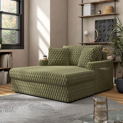 Furniture of America Lanturn Modern Soft Upholstered 2-Arm Oversized Chaise