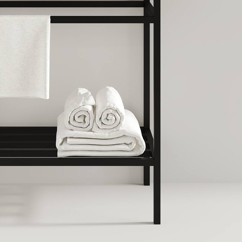 24 inch Metal Freestanding Bathroom Vanity Set with Integrated Ceramic Sink