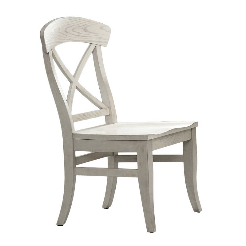 Modern 2 Piece Saddle Shaped Hollow Solid Wood Dining Chair with Cross Backrest for Dining Room, Kitchen, Living Room Bedroom