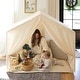 preview thumbnail 2 of 8, Tiny Land® Large Cozy Tent with Star Lights