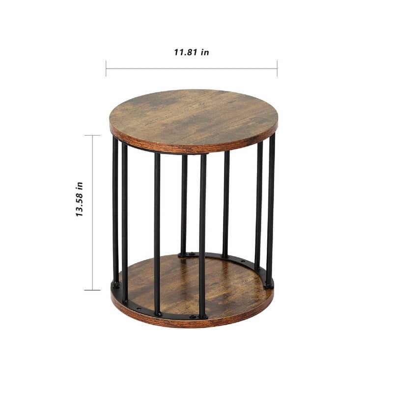 Wooden Stool Set of 2 for Kids - 11.81"D x 11.81"W x 13.58"H