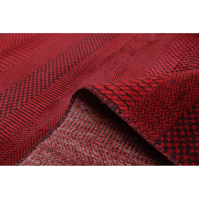 ECARPETGALLERY Hand-knotted Finest Silk Shadow Dark Red Wool Rug - 10'0 x 14'3