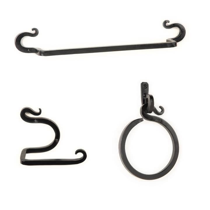 Hand Forged Iron Bath Hardware Set