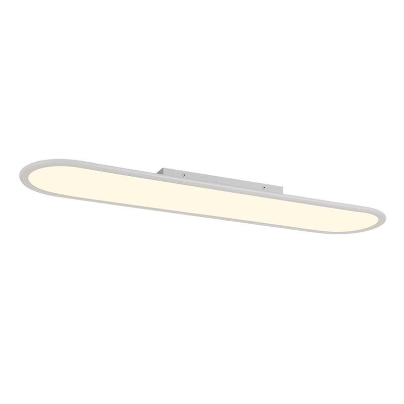 Modern Linear Dimmable LED Oval Semi Flush Mount Ceiling Light
