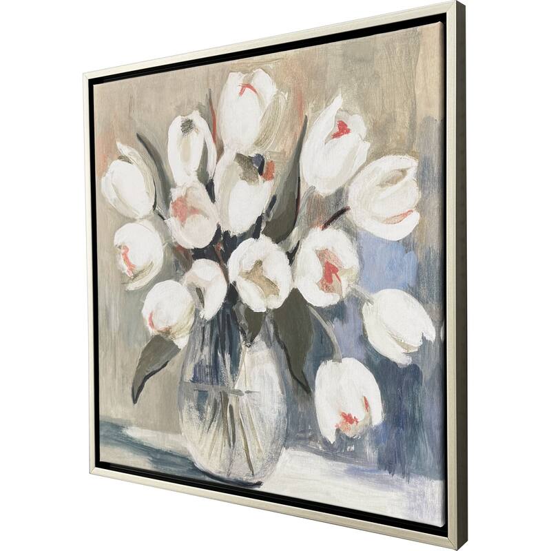 Paragon White Tulips Canvas