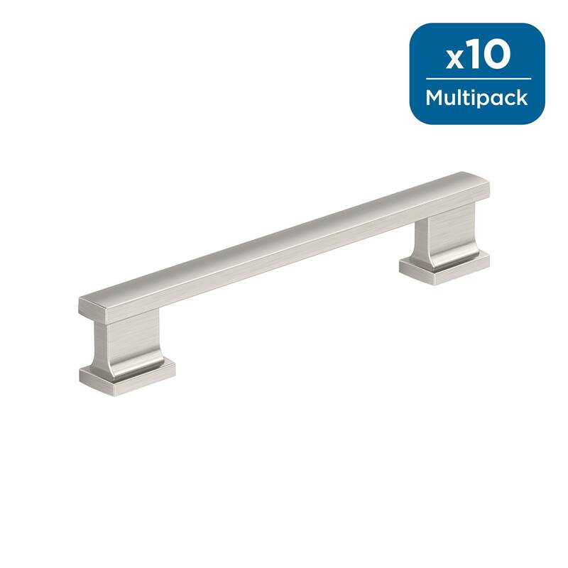 Amerock Triomphe Cabinet and Furniture Pull - 5-1/16 inch (128mm) Center-to-Center - Satin Nickel