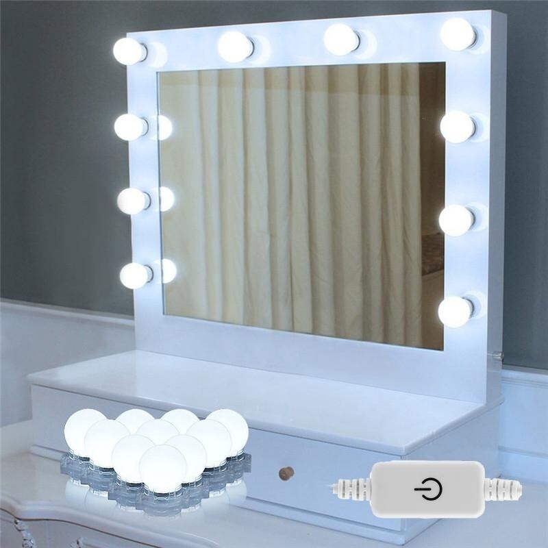 Shop Led Vanity Mirror Lights Makeup Lighting Kit W 10 Light Bulbs Makeup On Sale Overstock 31841630