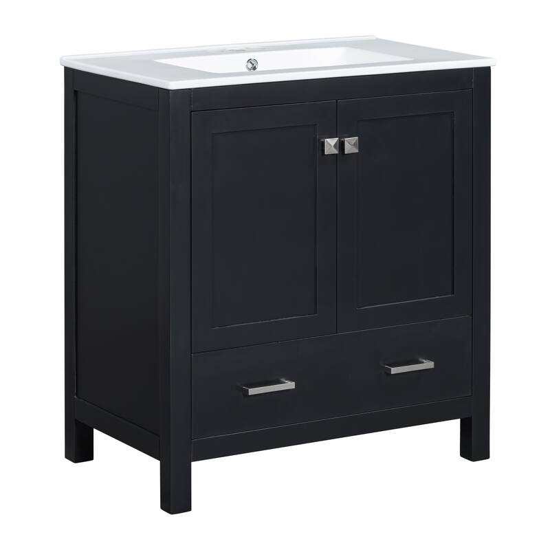 30" Bathroom Vanity with Single Sink, Combo Cabinet Undermount Sink, Storage Cabinet with 2 Doors and a Drawer, Soft Closing