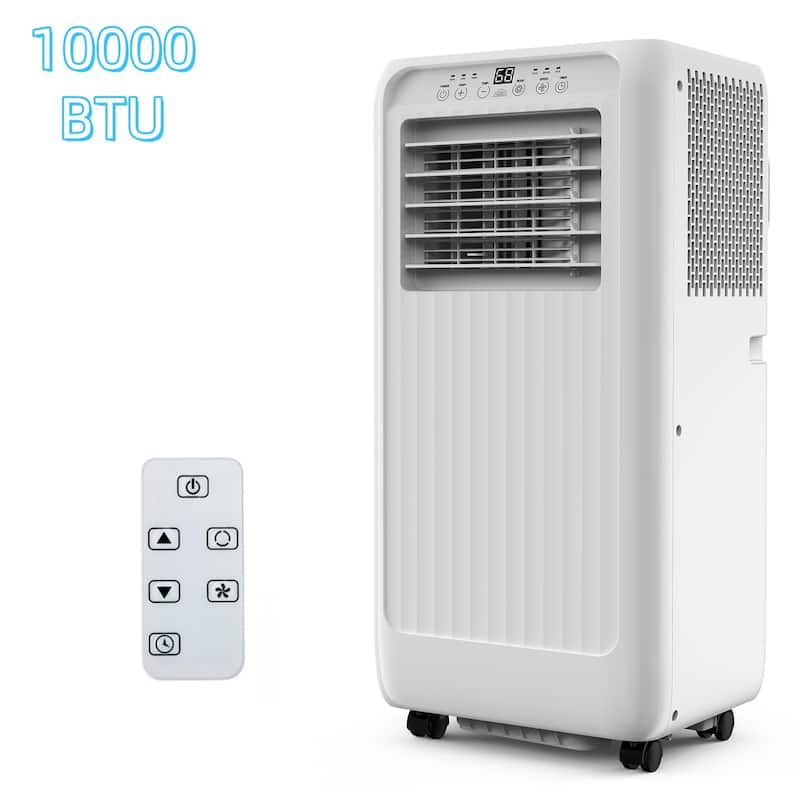 10000 BTU Portable Air Conditioner with Remote - Dehumidifier & Fan - White