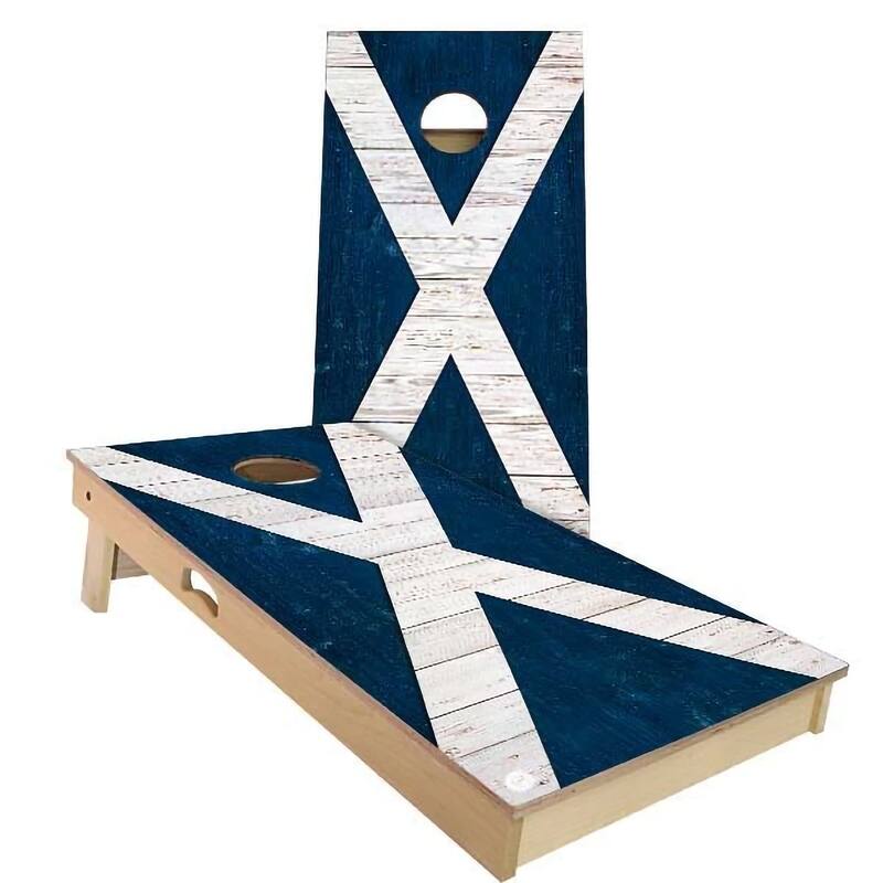Scotland Flag Outdoor Cornhole Board Set - Premium 2x4 - NO Accessories