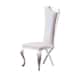 Set of 2 Leatherette Unique Design Backrest Dining Chair with Stainless Steel Legs
