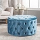 preview thumbnail 1 of 32, Zelfa Modern Glam Tufted Velvet Round Ottoman by Christopher Knight Home