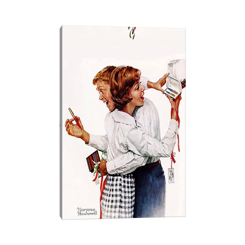 iCanvas "They Gave Each Other a Parker 61 Pen" by Norman Rockwell Canvas Print
