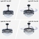 preview thumbnail 5 of 6, 48" Crystal Fandelier Ceiling Fan with Light and Remote Retractable Blades LED Dimmable for Bedroom Living Room Dining Room