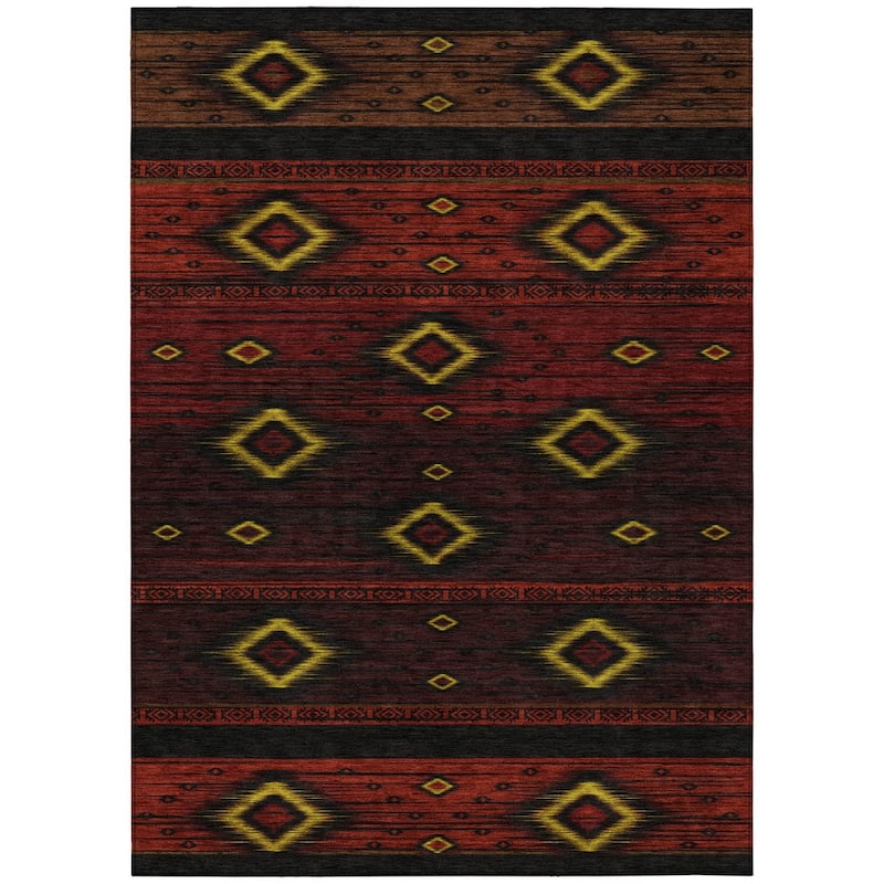 HomeRoots Tribal Transitional Rectangle Outdoor Rug