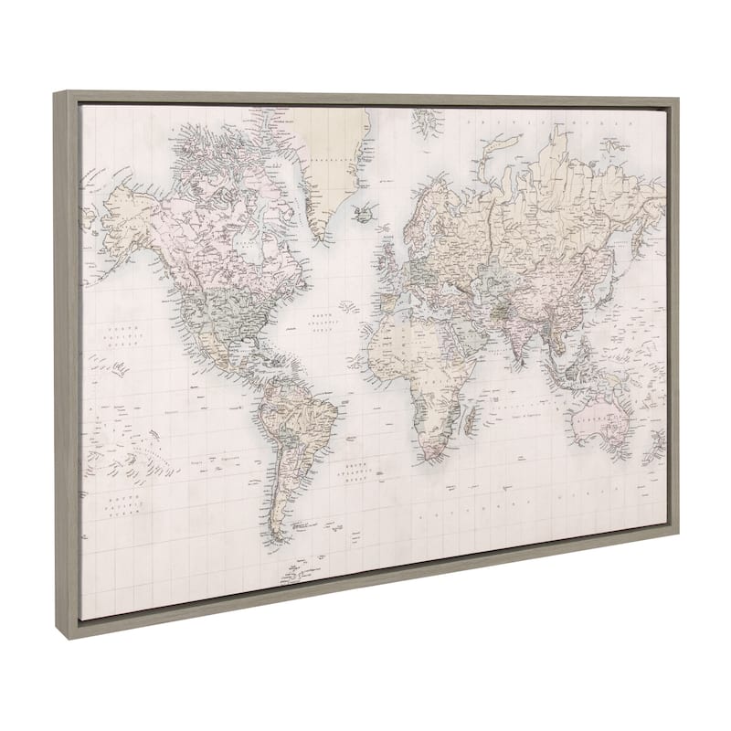 Kate and Laurel Sylvie World Map Canvas by The Creative Bunch Studio