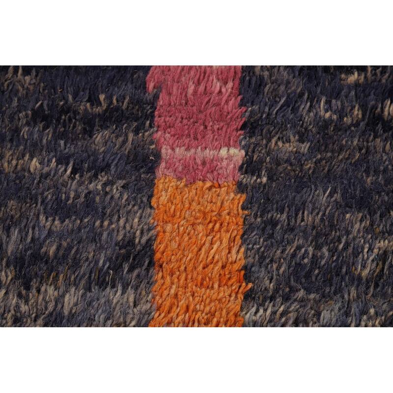 Geometric Plush Moroccan Area Rug Handmade Tribal Wool Carpet - 8'0" x 10'5"