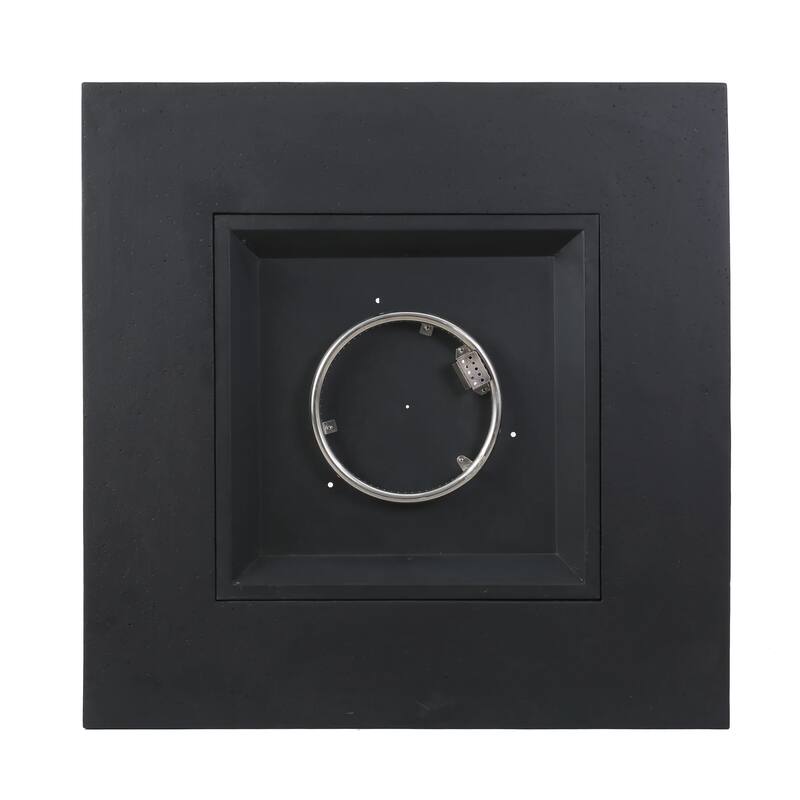 Roomfitters Outdoor Propane Fire Pit Table, 50,000 BTU Square Gas Fireplace with Tank Holder, Patio Heating, Dark Grey