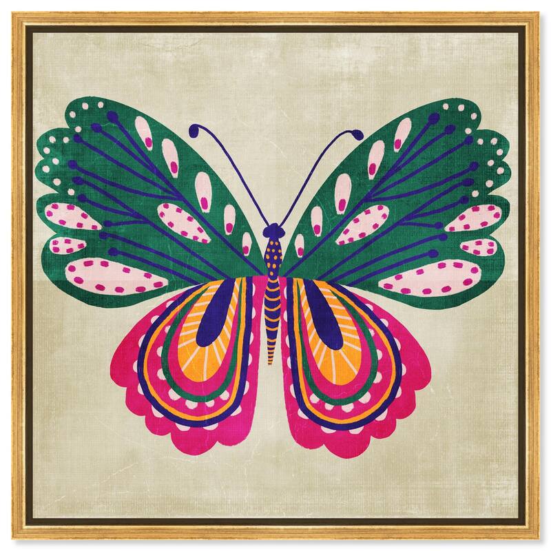 Butterfly Wings Canvas by Art Remedy - Gold - 40" x 40"
